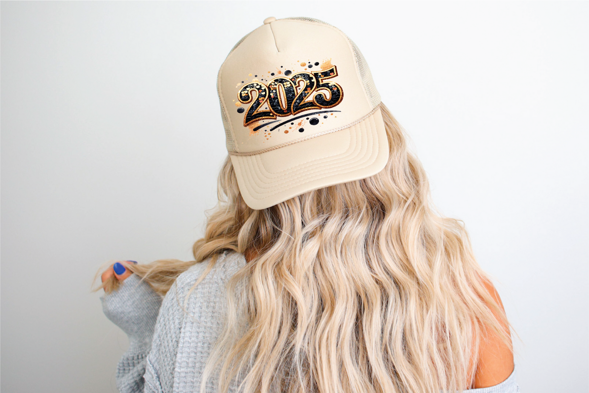 2025 DTF Printed Tan Trucker Hat