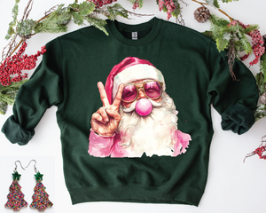 Peace Sign Bubble Gum Santa