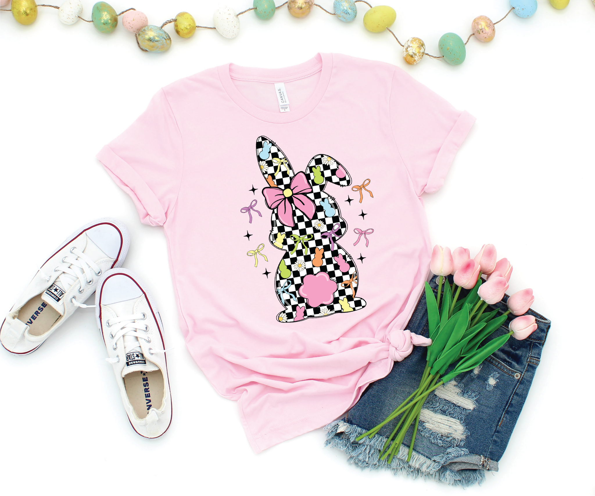 Checkered Bunny and Bows