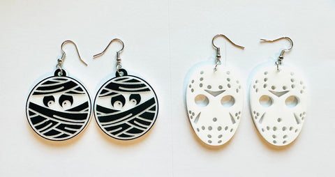 Mummy & Jason Mask Earrings