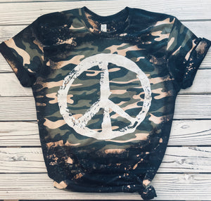 Bleached Grunge Peace Sign