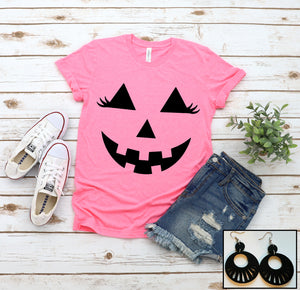 Girly Pumpkin Face (Neon Pink)