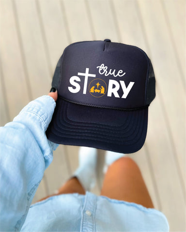 True Story Black Trucker Hat