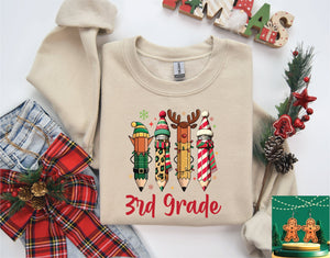 Christmas Grade Pencils- 3rd grade