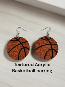 Basketball texture acrylic earrings