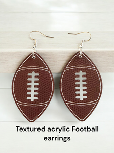 Football texture acrylic earrings