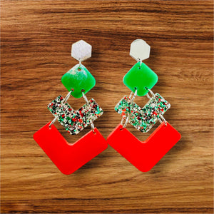 Christmas Chevron Earrings