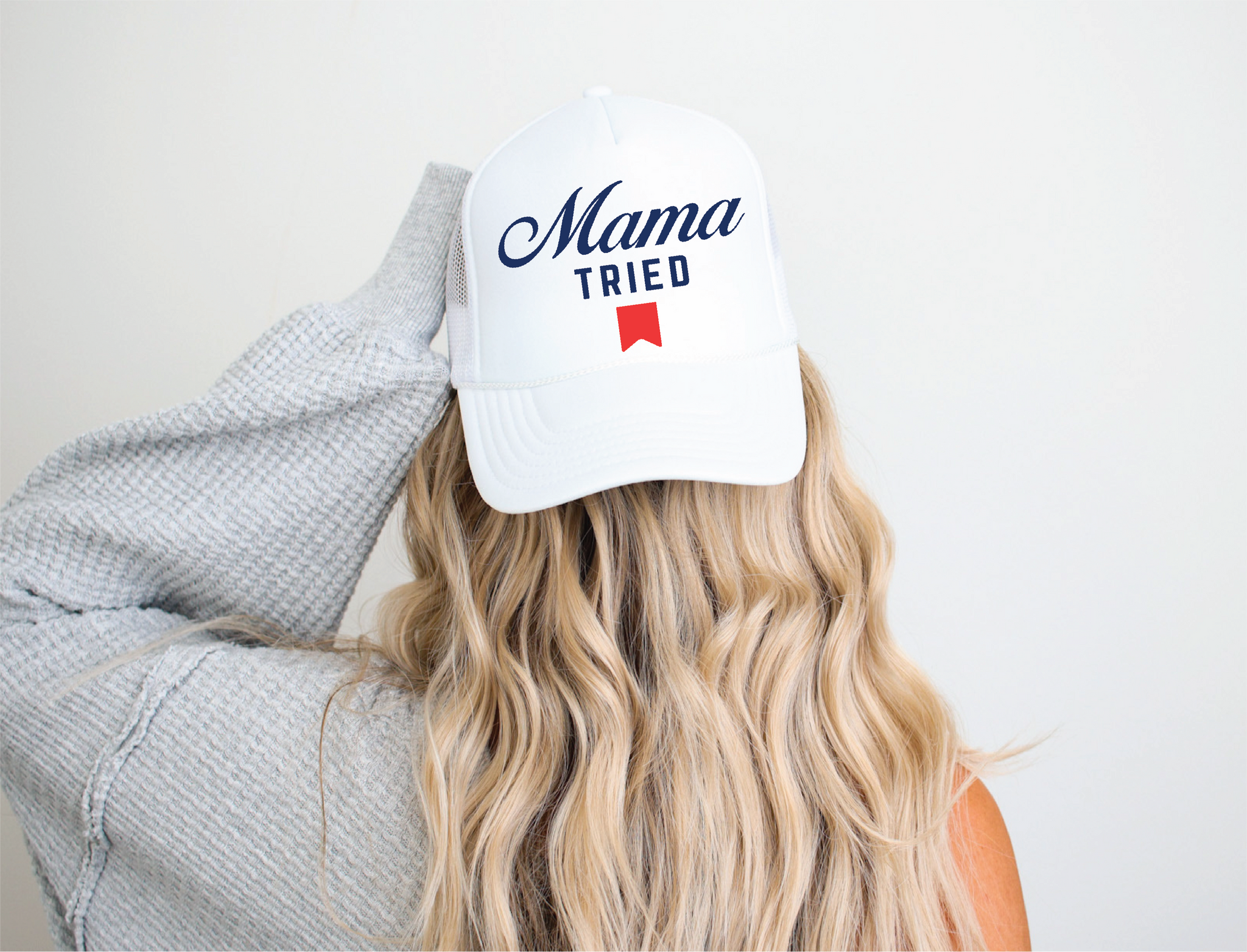 Mama Tried DTF Printed White Foam Trucker Hat