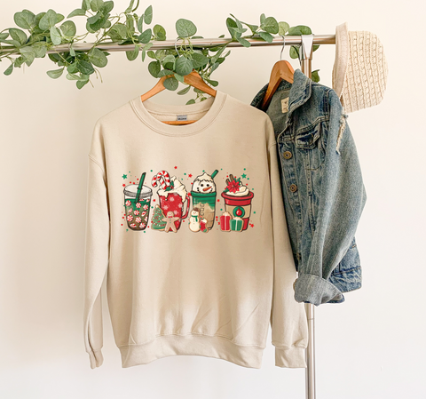 Latte Christmas Row- Crewneck Sweatshirt