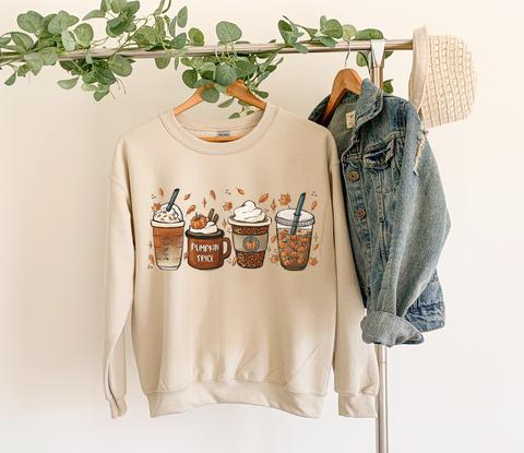 Latte Fall Row- Crewneck Sweatshirt