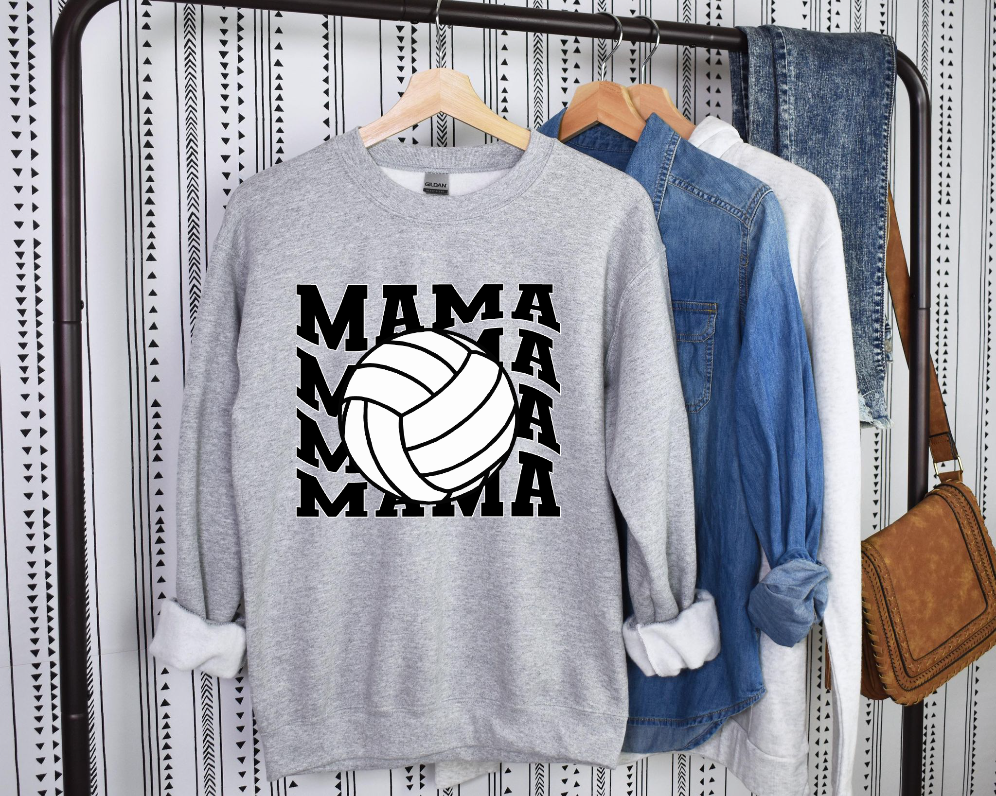 Volleyball Mama Wave- Crew